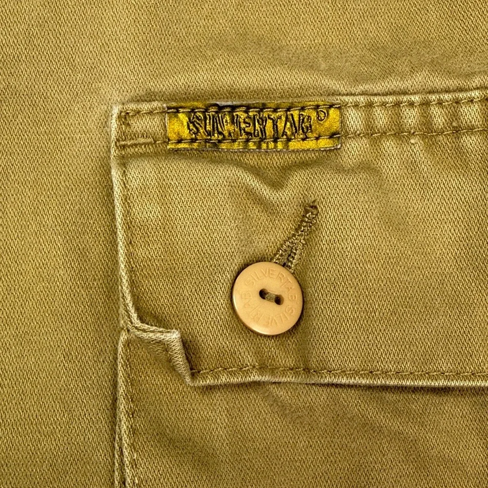 Vintage Levis Mens Cargo Pants 36x34 Khaki Canvas Baggy Relaxed Skater Y2K